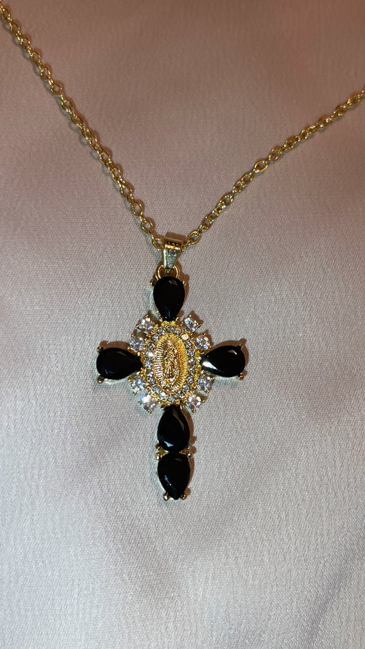 Black Virgen Mary Cross