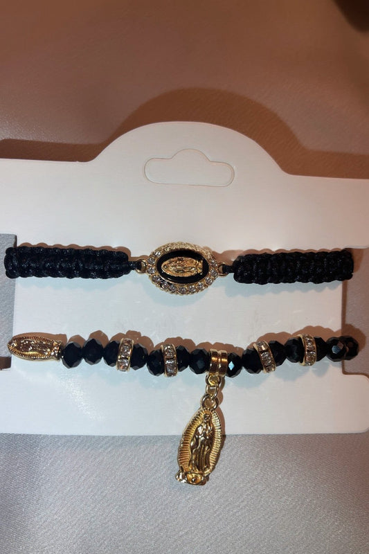 Black Handmade Bracelet Duo