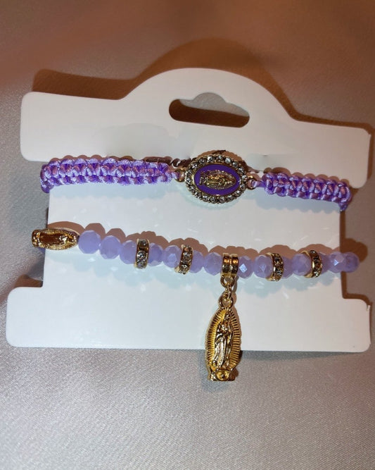 Purple Handmade Bracelet Duo